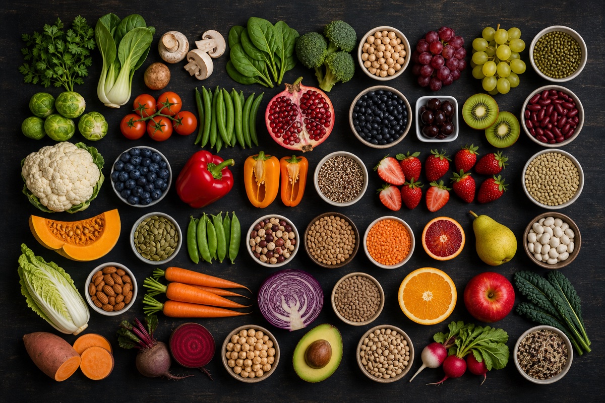 Scatter chart showing gut microbial diversity increasing with the number of distinct plant foods eaten per week
